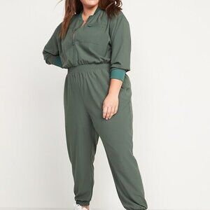 Old Navy Active StretchTech Utility Bomber Aviator Cropped Jumpsuit Plus 3X